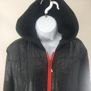 Cotopaxi Kusa Hybrid Llama Wool Hooded Puffer Bomber Jacket Womens XL Charcoal